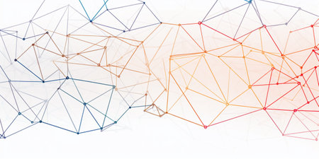 Abstract Polygonal Space with Connecting Dots and Lines as Technology Backgroundの素材