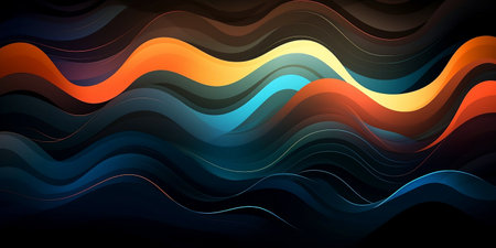 Abstract colorful background with lines and waves. Vector illustration for your designの素材