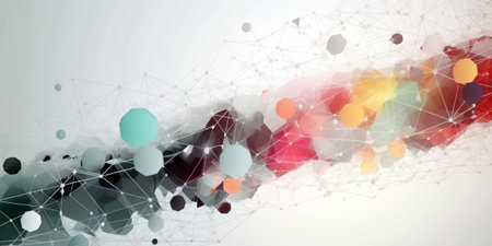 Abstract Polygonal Space Background with Connecting Dots and Linesの素材