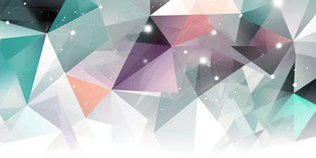 Abstract background with triangles and lights. Vector illustration for your design.の素材