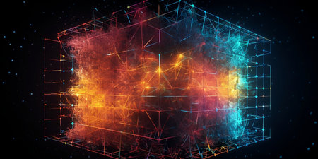3D rendering of abstract technology concept background ready for presentation or bannerの素材