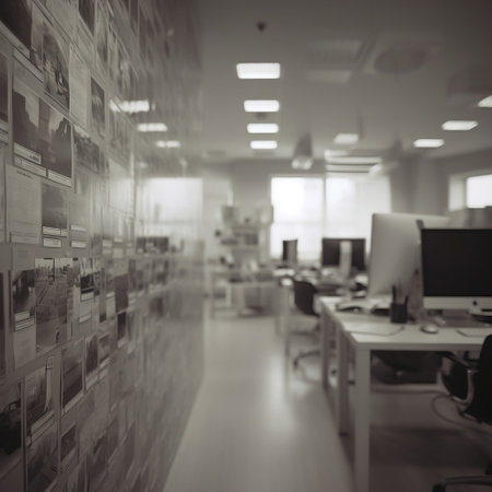 Blurred image of a modern office interior. Blurry background.の素材