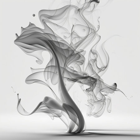 Abstract smoke on a white background. 3d render, 3d illustration.の素材
