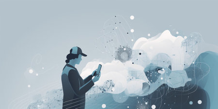 Technologies for connection and communication. 3d illustration, vector backgroundの素材