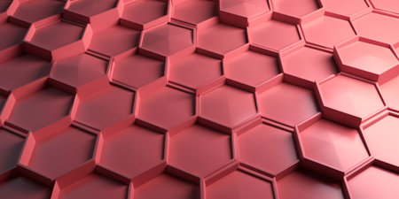 Abstract 3d rendering of hexagons background. Hexagon pattern.の素材