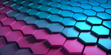 Abstract 3d rendering of hexagons background. Creative Design Templates.の素材