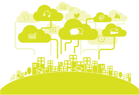 Social media cityのイラスト素材