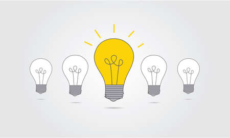 BULB ICON WITH IDEA CONCEPTのイラスト素材