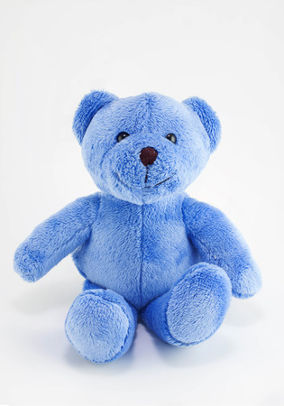 Blue teddy bearの写真素材
