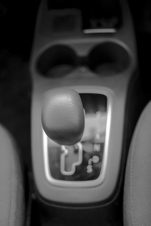 Automatic gearshift in black and whiteの写真素材