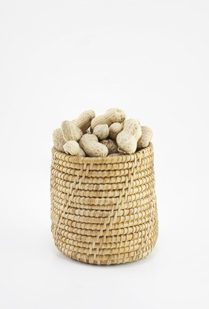 Dried peanuts in closeupの写真素材