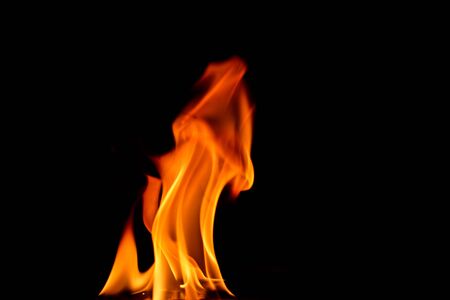 Beautiful fire flames on a black background.