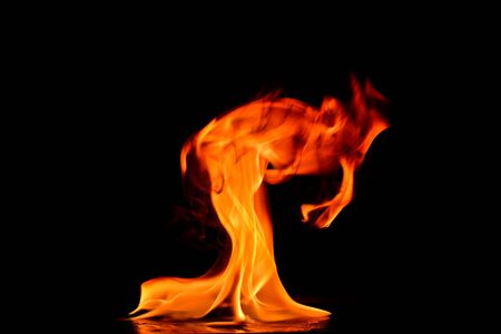 Beautiful fire flames on a black background.