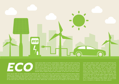 Concept of eco friendly design template with tree.のイラスト素材