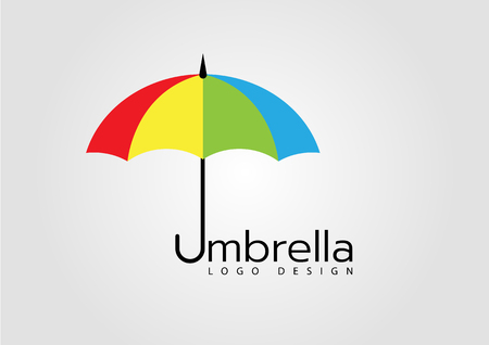 Colorful open umbrella element icons business logoのイラスト素材