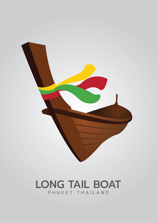Long tail boat, Thailand vector illustrationのイラスト素材
