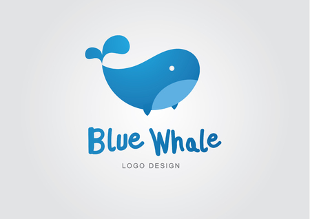 blue whale logo design vectorのイラスト素材