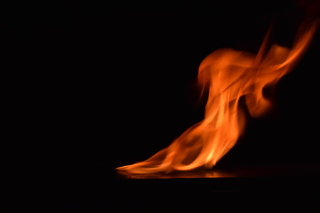 Fire flames on black background