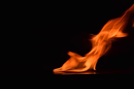 Fire flames on black background