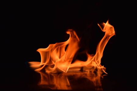 Abstract Fire flames isolated on black background