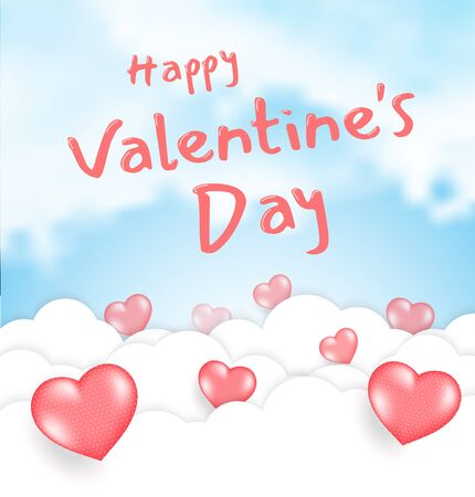Happy Valentine's Day festive background. Vector illustration with realistic red and white. Wallpaper, flyers, invitation, posters, brochure, banners.のイラスト素材