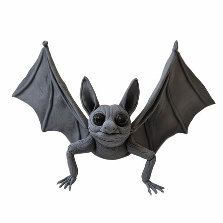 This unique playdough bat sculpture features intricate details and a whimsical design, making it a...