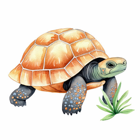 Discover a vibrant illustration of a painted turtle with intricate details, perfect for creative...