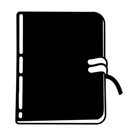 A minimalist black notebook with pencil, representing creativity and organization. Ideal for concepts related to writing, planning, and artistic expression.のイラスト素材