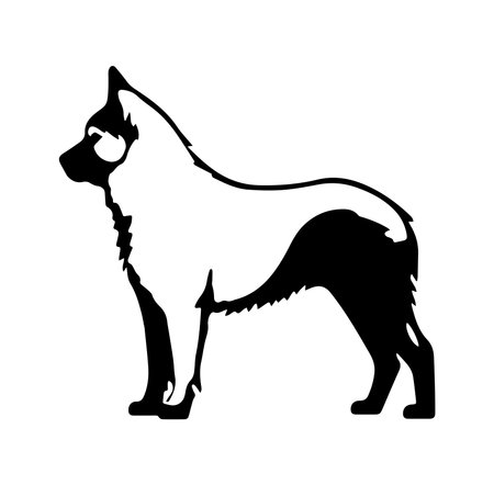 This elegant silhouette of a dog captures a smooth and stylish design, featuring clean lines and a minimalistic aesthetic perfect for various creative projects.のイラスト素材