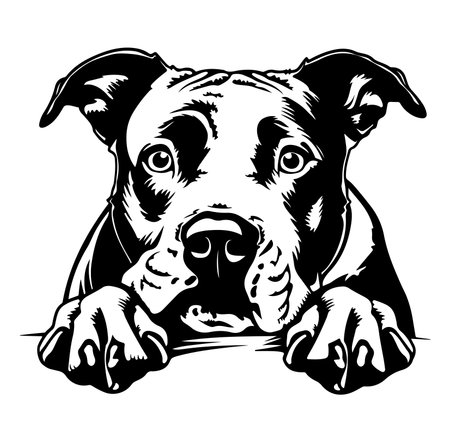 A striking black and white illustration of a dog showcasing sad emotions. Perfect for animal lovers, this artwork captures loyalty and companionship beautifully.のイラスト素材