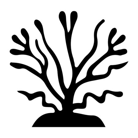 This abstract illustration of a coral reef showcases the beauty of marine life. With its intricate shapes and organic design, it's perfect for various creative projects.のイラスト素材