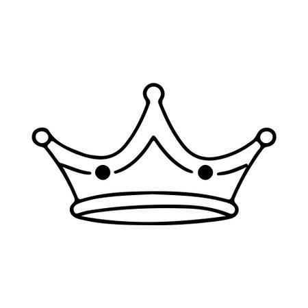 This illustration features a simple yet elegant crown outline, perfect for representing royalty, achievements, or luxury. Suitable for various design projects.のイラスト素材