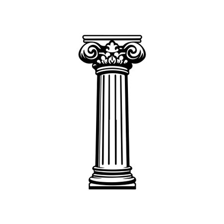 This elegant architectural column showcases intricate details and timeless design, perfect for various creative projects and architectural themes.のイラスト素材