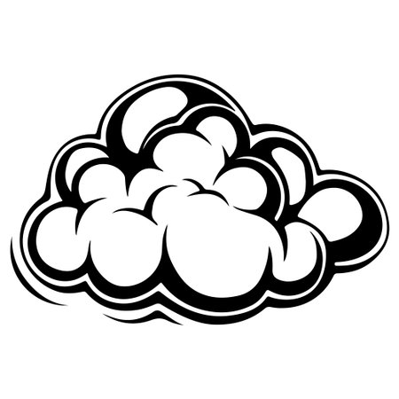 This abstract cloud illustration features bold lines and smooth curves, perfect for creative design projects, backgrounds, or visual storytelling.のイラスト素材