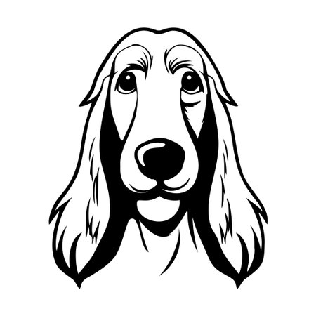 This stunning black and white illustration captures a dog's essence with intricate details and smooth lines, perfect for art lovers.のイラスト素材