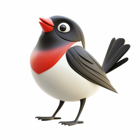 This cartoon style 3D bird illustration features vibrant colors and a playful design, perfect for artistic projects or children&#39;s themes. Enjoy its friendly character!の写真素材