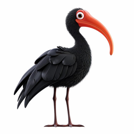 3D digital render of an ibis isolated on white backgroundの写真素材