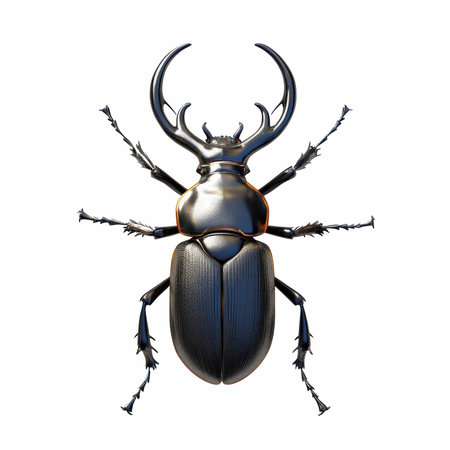 Stag beetle isolated on white background. 3d render. illustration.の写真素材