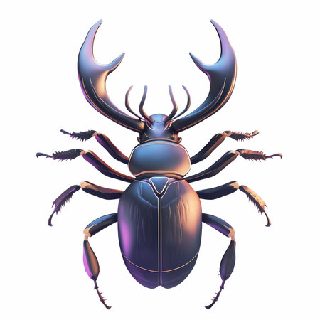 stag beetle isolated on white background. 3d render illustration.の写真素材