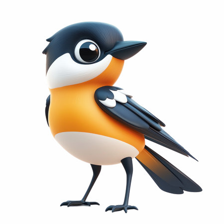 Cartoon bird isolated on a white background. 3d rendering.の写真素材