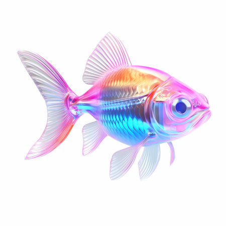 Goldfish isolated on white background. 3D illustration. High resolution.の写真素材