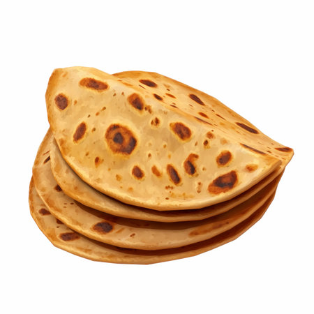 Stack of flatbread isolated on white background. 3d illustration.