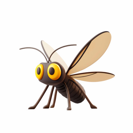 Cartoon bee isolated on white background. Vector illustration. Eps 10.の写真素材