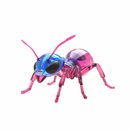 Pink ant isolated on a white background. 3d rendering illustration.の写真素材