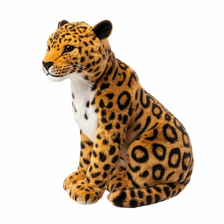 3D digital render of a big cat leopard isolated on white backgroundの写真素材