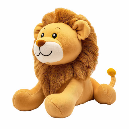 3d rendering of a cute lion toy isolated on white background.の写真素材