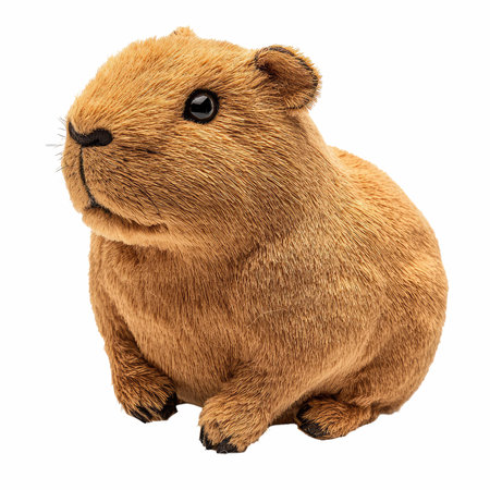 3D rendering of a cute guinea pig isolated on white backgroundの写真素材