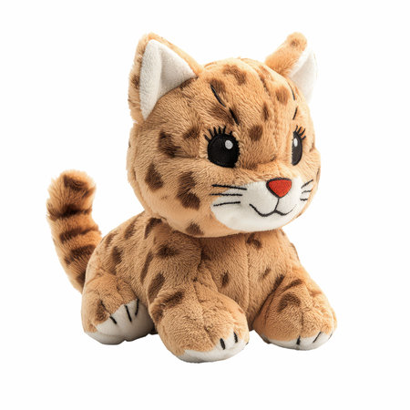 toy feline isolated on a white background. 3d rendering.の写真素材