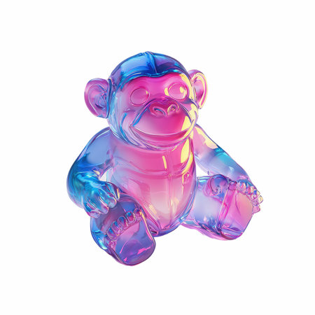 3d render of a little monkey isolated on a white background.の写真素材