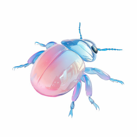 Illustration of a colorful beetle on a white background. Isolated object.